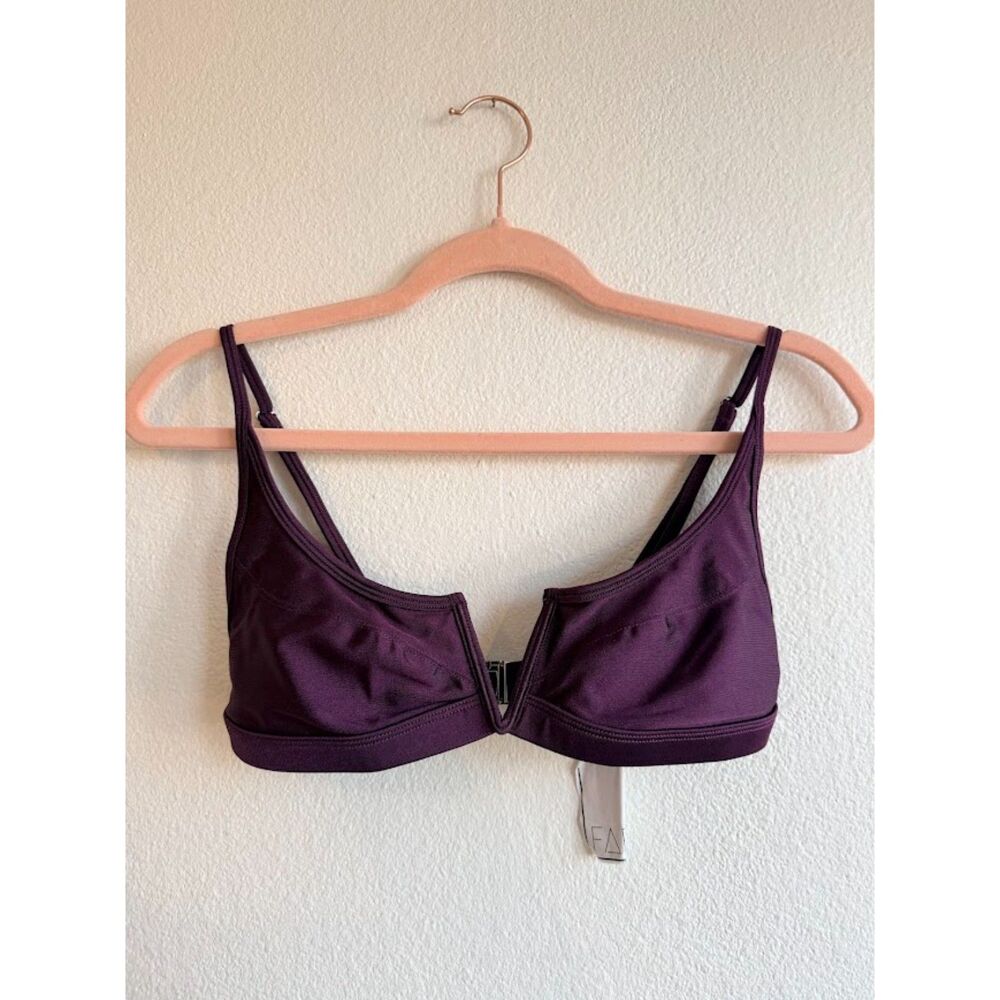 FAE House Gypsy Violeta V Wire Seamed Cup Lined Bikini Top in Purple size M NWT